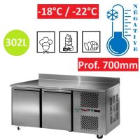 Table de congélation INOX 2 portes GN 1/1 avec dosseret