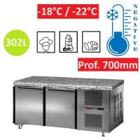 Table de congélation INOX 2 portes GN 1/1 plan en Granit