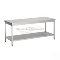 Table de travail inox avec étagère basse 1800x600
