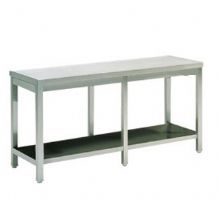 Table de travail inox avec étagère basse 2200x600