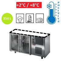 Table réfrigérée 2 portes vitrées sans plan de travail