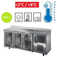 Table réfrigérée 3 portes vitrées avec dosseret