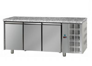 Table Réfrigérée 600x400 3 Portes-Dessus Granit