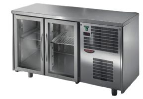 Table réfrigérée positive 2 portes vitrées, 200L