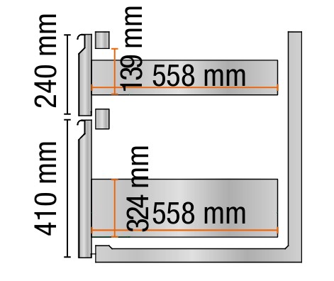 TIROIRS RÉFRIGÉRÉS 1/3+2/3 EN Inox