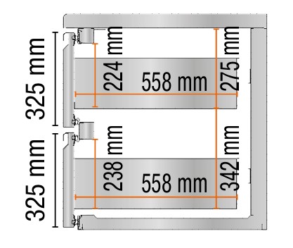 TIROIRS RÉFRIGÉRÉS 2x1/2 EN Inox