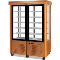 Vitrine 4 faces Positive 8 Plateaux fixes