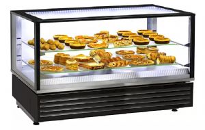 Vitrine chauffante ventilée – 2 grandes étagères verre