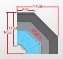 Vitrine d'angle fermé 90°