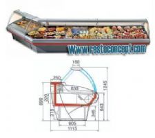 Vitrine d'angle fermé 90°