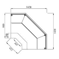 Vitrine de coin 90° réfrigérée BALI