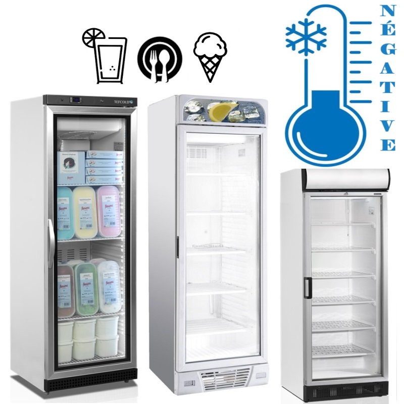 Congélateur Vitrine Professionnel METRO GICC1108 - 120L, -25°C à -18°C, Porte Coulissante, Roulettes, Alarme, Blanc