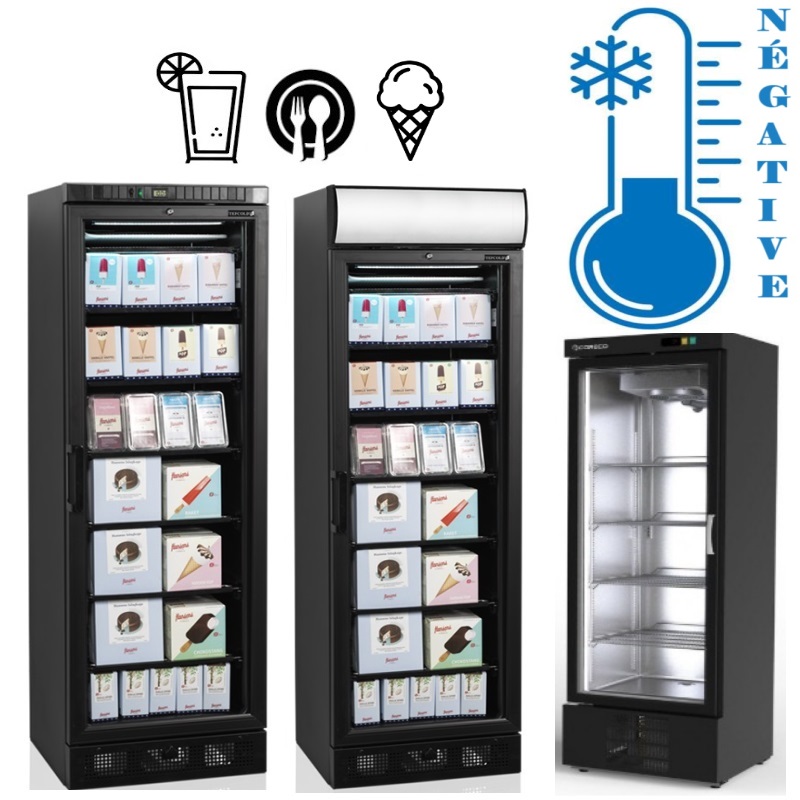 Vitrine de congélation Noire 1 porte