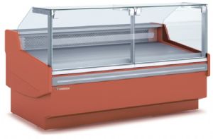 Vitrine refrigeree avec vitre relevable