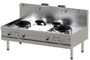 Wok Turbo Gaz et electrique 2 Bruleurs